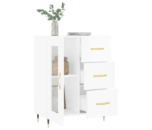 Kumode, Spīdīgi Balta, 69,5X34X90 Cm, Inženierijas Koks Vidaxl