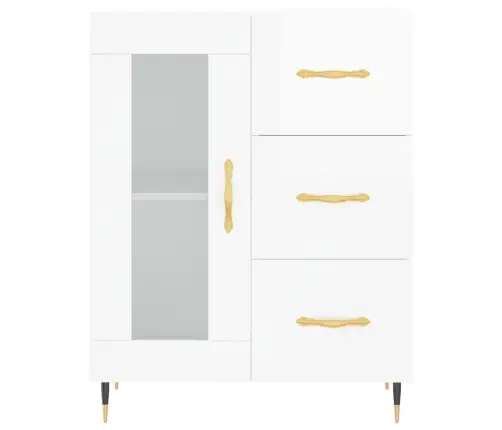 Kumode, Spīdīgi Balta, 69,5X34X90 Cm, Inženierijas Koks Vidaxl