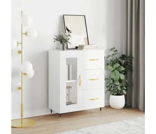 Kumode, Spīdīgi Balta, 69,5X34X90 Cm, Inženierijas Koks Vidaxl