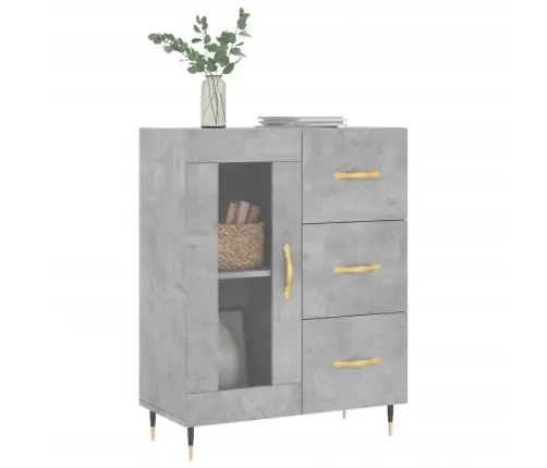 Šoninė Spintelė, Betono Pilka, 69,5X34X90cm Apdirbta Mediena