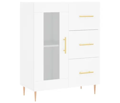 Kumode, Balta, 69,5X34X90 Cm, Inženierijas Koks Vidaxl