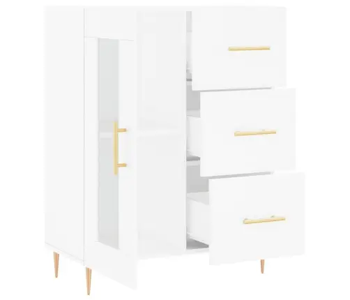 Kumode, Balta, 69,5X34X90 Cm, Inženierijas Koks Vidaxl