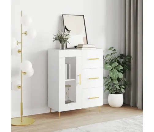 Kumode, Balta, 69,5X34X90 Cm, Inženierijas Koks Vidaxl