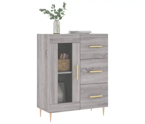 Kumode, Pelēka Ozolkoka, 69,5X34X90 Cm, Inženierijas Koks Vidaxl