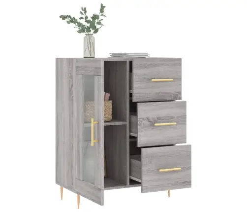 Kumode, Pelēka Ozolkoka, 69,5X34X90 Cm, Inženierijas Koks Vidaxl