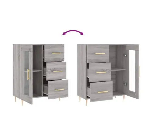 Kumode, Pelēka Ozolkoka, 69,5X34X90 Cm, Inženierijas Koks Vidaxl