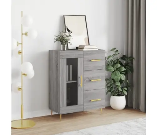 Kumode, Pelēka Ozolkoka, 69,5X34X90 Cm, Inženierijas Koks Vidaxl