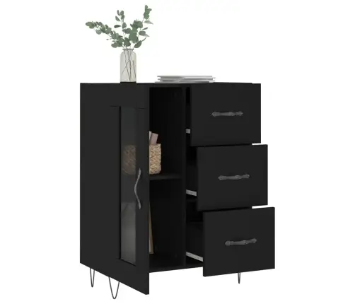 Šoninė Spintelė, Juodos Spalvos, 69,5X34X90cm Apdirbta Mediena