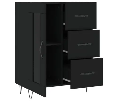 Šoninė Spintelė, Juodos Spalvos, 69,5X34X90cm Apdirbta Mediena