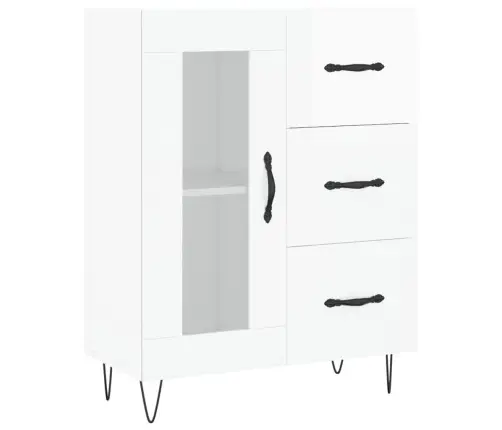 Kumode, Spīdīgi Balta, 69,5X34X90 Cm, Inženierijas Koks Vidaxl