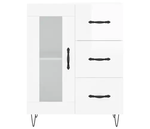 Kumode, Spīdīgi Balta, 69,5X34X90 Cm, Inženierijas Koks Vidaxl