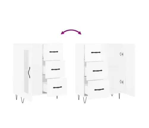 Kumode, Spīdīgi Balta, 69,5X34X90 Cm, Inženierijas Koks Vidaxl