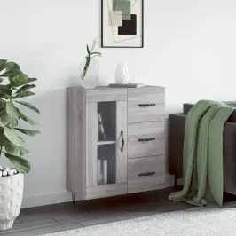 Kumode, Pelēka Ozolkoka, 69,5X34X90 Cm, Inženierijas Koks Vidaxl
