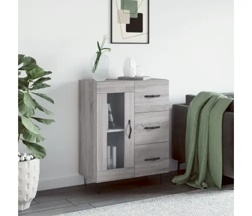 Kumode, Pelēka Ozolkoka, 69,5X34X90 Cm, Inženierijas Koks Vidaxl