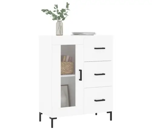 Kumode, Balta, 69,5X34X90 Cm, Inženierijas Koks Vidaxl