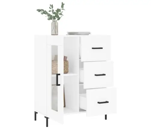 Kumode, Balta, 69,5X34X90 Cm, Inženierijas Koks Vidaxl