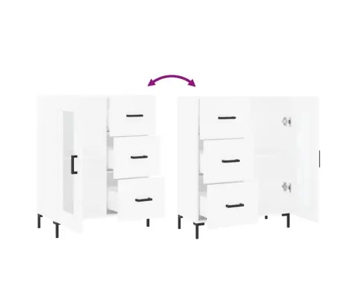 Kumode, Balta, 69,5X34X90 Cm, Inženierijas Koks Vidaxl