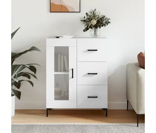 Kumode, Balta, 69,5X34X90 Cm, Inženierijas Koks Vidaxl