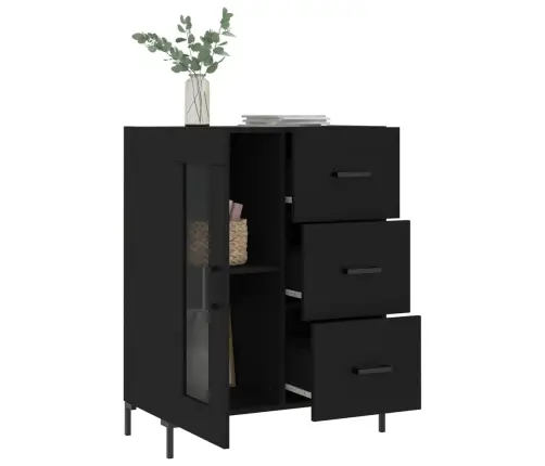 Kumode, Melna, 69,5X34X90 Cm, Inženierijas Koks Vidaxl