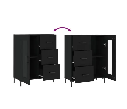 Kumode, Melna, 69,5X34X90 Cm, Inženierijas Koks Vidaxl