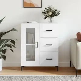 Kumode, Spīdīgi Balta, 69,5X34X90 Cm, Inženierijas Koks Vidaxl