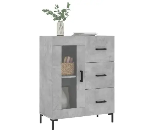 Kumode, Betona Pelēka, 69,5X34X90 Cm, Inženierijas Koks Vidaxl