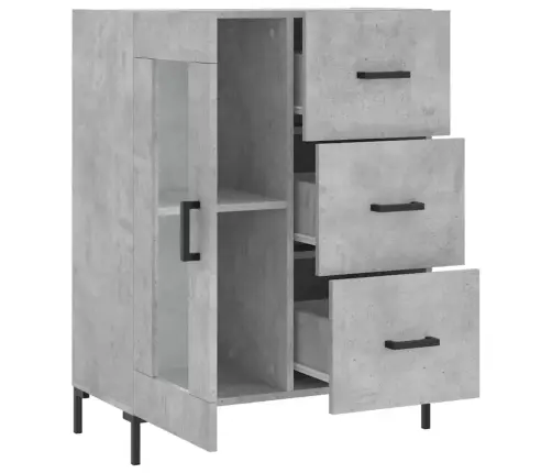 Kumode, Betona Pelēka, 69,5X34X90 Cm, Inženierijas Koks Vidaxl