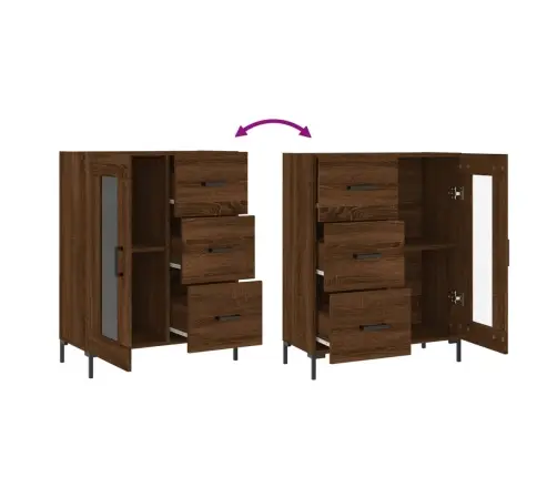 Puhvetkapp, Pruun Tamm, 69,5 X 34 X 90 cm Tehispuit