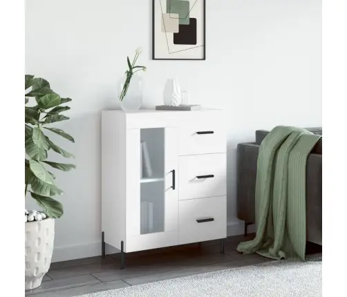 Kumode, Balta, 69,5X34X90 Cm, Inženierijas Koks Vidaxl