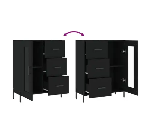 Puhvetkapp, Must, 69,5 X 34 X 90 cm Tehispuit