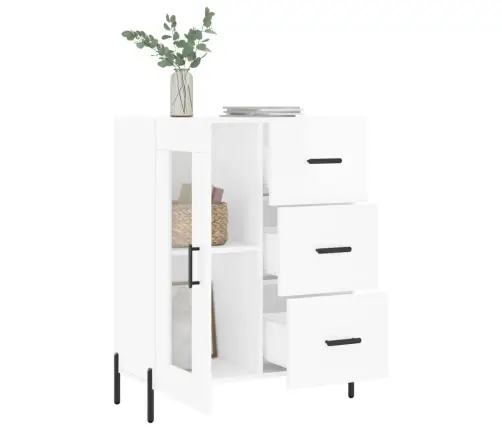 Kumode, Spīdīgi Balta, 69,5X34X90 Cm, Inženierijas Koks Vidaxl