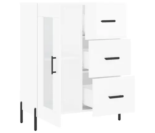 Kumode, Spīdīgi Balta, 69,5X34X90 Cm, Inženierijas Koks Vidaxl