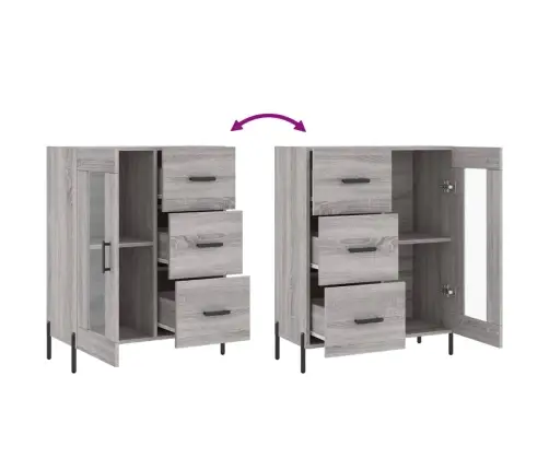 Kumode, Pelēka Ozolkoka, 69,5X34X90 Cm, Inženierijas Koks Vidaxl