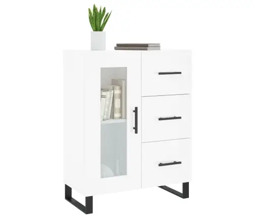 Kumode, Spīdīgi Balta, 69,5X34X90 Cm, Inženierijas Koks Vidaxl