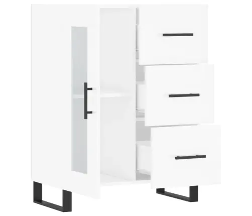 Kumode, Spīdīgi Balta, 69,5X34X90 Cm, Inženierijas Koks Vidaxl