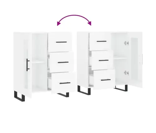 Kumode, Spīdīgi Balta, 69,5X34X90 Cm, Inženierijas Koks Vidaxl