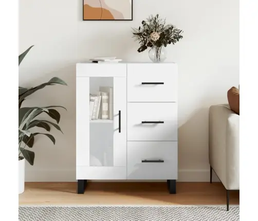 Kumode, Spīdīgi Balta, 69,5X34X90 Cm, Inženierijas Koks Vidaxl