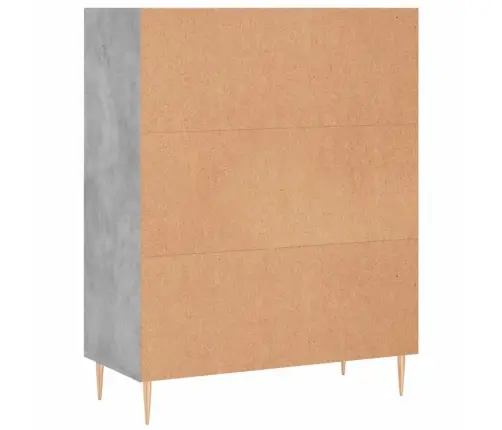 Grāmatplaukts, Betona Pelēks, 69,5X32,5X90Cm, Inženierijas Koks Vidaxl