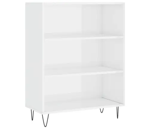 Knygų Spinta, Balta, 69,5X32,5X90cm Apdirbta Mediena, Blizgi