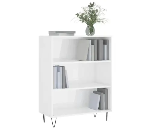 Knygų Spinta, Balta, 69,5X32,5X90cm Apdirbta Mediena, Blizgi