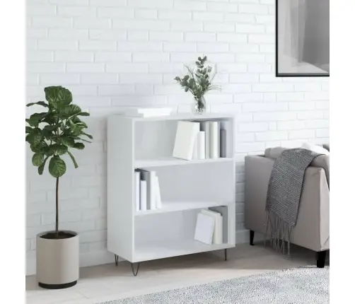 Knygų Spinta, Balta, 69,5X32,5X90cm Apdirbta Mediena, Blizgi