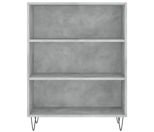 Grāmatplaukts, Betona Pelēks, 69,5X32,5X90Cm, Inženierijas Koks Vidaxl