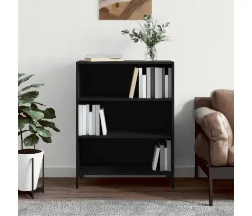 Knygų Spinta, Juoda, 69,5X32,5X90cm Apdirbta Mediena
