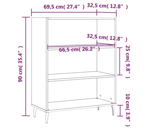 Plaukts, Betona Pelēks, 69,5X32,5X90 Cm, Inženierijas Koks Vidaxl Plaukts, Betona Pelēks, 69,5X32,5X90 Cm, Inženierijas Koks Vidaxl