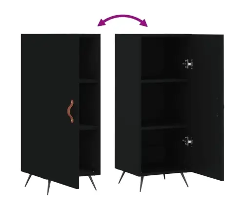 Kumode, Melna, 34,5X34X90 Cm, Inženierijas Koks Vidaxl