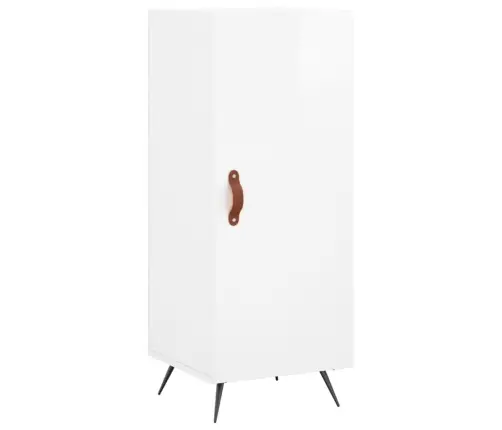 Kumode, Spīdīgi Balta, 34,5X34X90 Cm, Inženierijas Koks Vidaxl