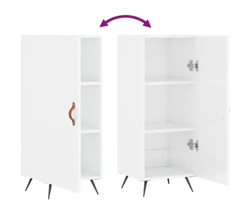 Kumode, Spīdīgi Balta, 34,5X34X90 Cm, Inženierijas Koks Vidaxl