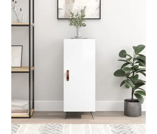 Kumode, Spīdīgi Balta, 34,5X34X90 Cm, Inženierijas Koks Vidaxl