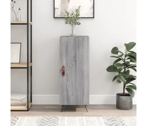 Kumode, Pelēka Ozolkoka, 34,5X34X90 Cm, Inženierijas Koks Vidaxl