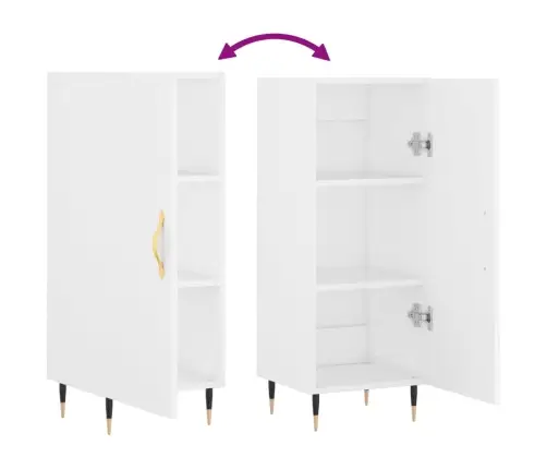 Kumode, Balta, 34,5X34X90 Cm, Inženierijas Koks Vidaxl